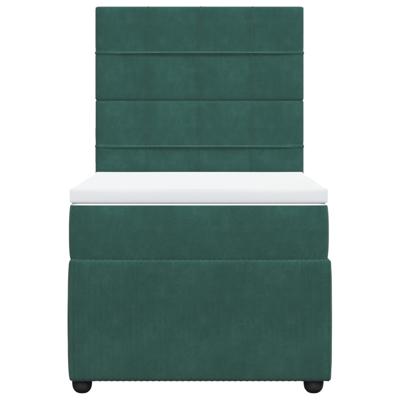 Boxspring met matras fluweel donkergroen 160x200 cm - thumbnail