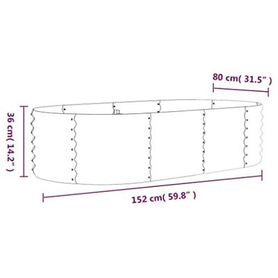VidaXL Plantenbak 152x80x36 cm gepoedercoat staal bruin