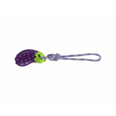 Trixie hondenspeelgoed aubergine aan koord tpr 13x34 cm 3 st