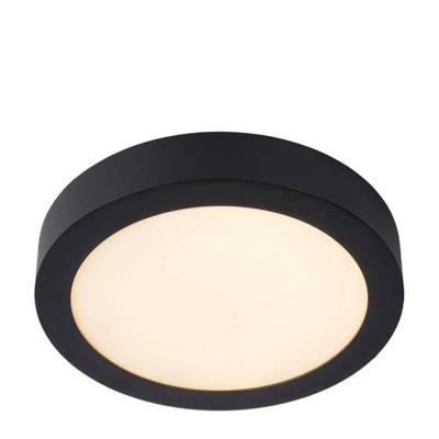 Lucide BRICE-LED - Plafonnière Badkamer - Ø 24 cm - LED Dimb. - 1x15W 3000K - IP44 - Zwart
