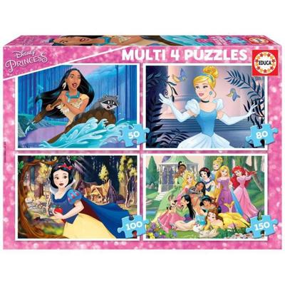 Set met 4 puzzels van 50 tot 150 stukjes Disney® Prinsessen EDUCA roze