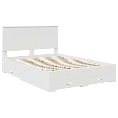 Bedframe met hoofdeinde met lade Wit 160 x 200 cm Bewerkt hout