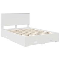 Bedframe met hoofdeinde met lade Wit 160 x 200 cm Bewerkt hout - thumbnail