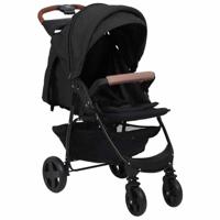 VidaXL Kinderwagen 2-in-1 staal antracietkleurig - thumbnail