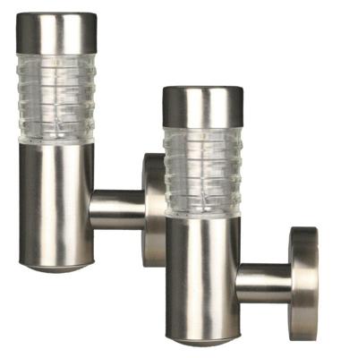 Luxform Set van 2 wandlampenTacoma rvs solar - LWE34245