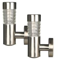 Luxform Set van 2 wandlampenTacoma rvs solar - LWE34245 - thumbnail
