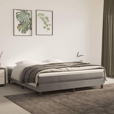 Pocketveringmatras medium 180x200x20 cm fluweel lichtgrijs