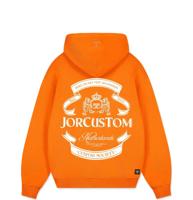 Jorcustom Ribbon Zipped Hoodie Heren Oranje/Wit - Maat S - Kleur: WitOranje | Soccerfanshop - thumbnail