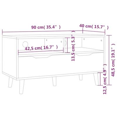Tv-meubel 90x40x48,5 cm bewerkt hout hoogglans zwart Tv-meubel 90x40x48,5 cm bewerkt hout hoogglans zwart