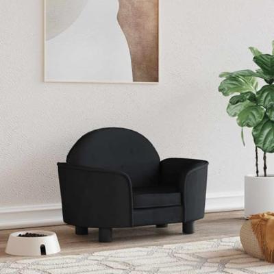 VidaXL Hondenmand 66x40x45 cm fluweel zwart VidaXL Hondenmand 66x40x45 cm fluweel zwart