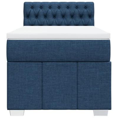 Boxspring met matras stof blauw 90x190 cm