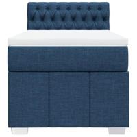 Boxspring met matras stof blauw 90x190 cm - thumbnail