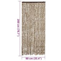 Vliegengordijn 90x200 cm chenille beige en bruin - thumbnail