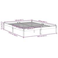 Bedframe extra lang zonder matras grenenhout wit 140x210 cm - thumbnail