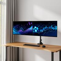 ACT Monitorarm max 49 office premium, gasveer, paalbevestiging, 2 monitoren - thumbnail