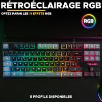 Gaming toetsenbord - The G-Lab - KEYZ CAESIUM - RGB - Zwart & Grijs - TKL - thumbnail