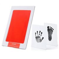 Niet-giftige baby handafdruk footprint Impressum souvenirs baby Clay Toy Gifts (rood) - thumbnail