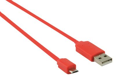Micro USB kabel plat (rood 1m) voor o.a. smartphones Micro USB kabel plat (rood 1m) voor o.a. smartphones