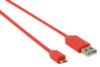 Micro USB kabel plat (rood 1m) voor o.a. smartphones - thumbnail