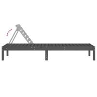 Ligbedden 2 st 199,5x60x74 cm massief grenenhout grijs - thumbnail