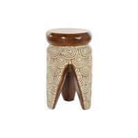 Bijzettafel DKD Home Decor Natuurlijk Wit Basilicumhout (29 x 29 x 49 cm) (30 x 30 x 50 cm) - thumbnail