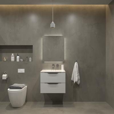 Badkamermeubelset Gliss Design Hera Mat Zwart 90cm 2 Laden Hoogglans Wit (Keuze Wastafel)