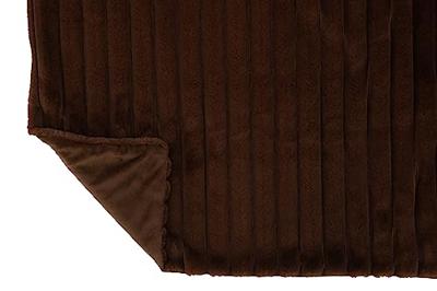 J-Line Plaid corduroy - polyester - chocolade - 180 x 130 cm