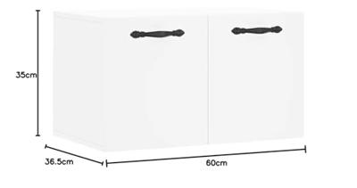 Wandkast 60x36,5x35 cm bewerkt hout wit