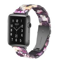 Simple Fashion Resin Watch Strap for Apple Watch Series 5 & 4 40mm & Series 3 & 2 & 1 38mm(Purple) - thumbnail