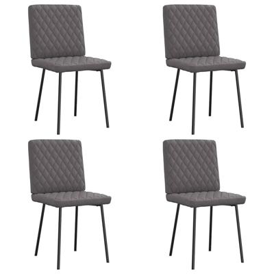 Eetkamerstoelen 4 st kunstleer grijs