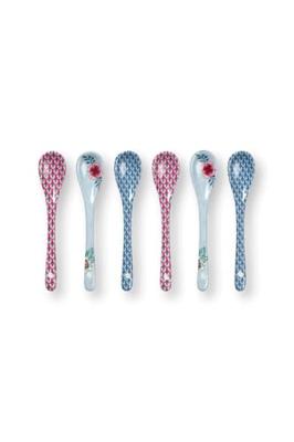 Pip Studio Oriental Flower Festival Set/6 Theelepels Blauw