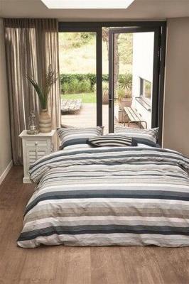 Rivièra Maison Riviera Maison Dekbedovertrek Sturdy Stripe Marineblauw 240x200/220 cm