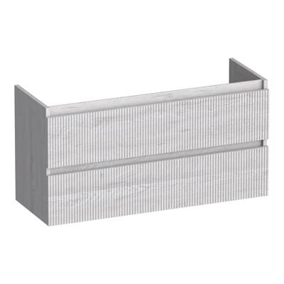 Brauer Joy Wavy - Onderkast Ondiep - 100 cm - met 2 Softclose Lades Greeploos en 1 Sifon Uitsparing - Forest Seashell