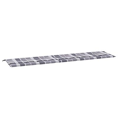 VidaXL Tuinbankkussen 200x50x3 cm oxford stof ruitpatroon grijs
