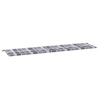 VidaXL Tuinbankkussen 200x50x3 cm oxford stof ruitpatroon grijs - thumbnail