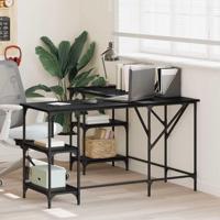 Bureau Zwart Eiken 139 x 139 x 75 cm Bewerkt hout - thumbnail