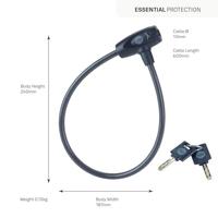 Fietskabel met sleutel 10 mm - YCK0/10/60/2 Zwart - thumbnail