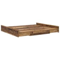 Opbergbedframe met lade Oud hout 200 x 200 cm Bewerkt hout - thumbnail