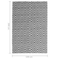 VidaXL Buitenkleed arakil 140x200 cm polypropeen zwart - thumbnail