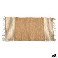 Tapijt Zwart Natuurlijk Strepen 70 x 1 x 140 cm (8 Stuks) - thumbnail