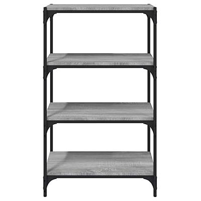 Boekenkast 60x33x100 cm hout en staal grijs sonoma eikenkleur