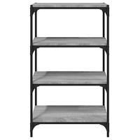 Boekenkast 60x33x100 cm hout en staal grijs sonoma eikenkleur - thumbnail