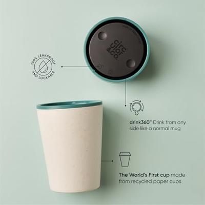 Circular&Co. Koffiebeker - circular cup - grijs/groen - 340 ml