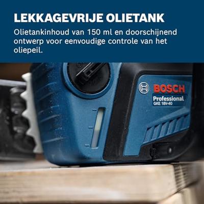 Bosch Professional GKE 18V-40 Accu kettingzaag 40cm 18V Basic Body - 06008D3000 - thumbnail