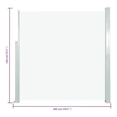 VidaXL Tuinscherm uittrekbaar 140x300 cm crème