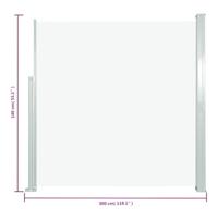 VidaXL Tuinscherm uittrekbaar 140x300 cm crème - thumbnail