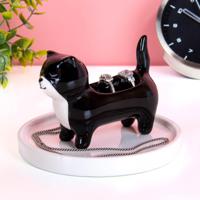 Kat ringhouder - Zwart/wit - thumbnail