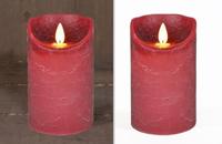 Kaars wax rustiek bewegende vlam 7,5x12,5 cm bordeaux b.o. Anna's Collection - Annas collection - thumbnail