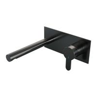 Brauer Gunmetal Edition Inbouw Wastafelmengkraan met Rechte Uitloop en Afdekplaat Model D1 Gunmetal Geborsteld PVD - thumbnail