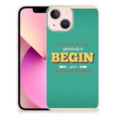 iPhone 13 mini | Siliconen hoesje | met naam Quote Begin iPhone 13 mini | Siliconen hoesje | met naam Quote Begin